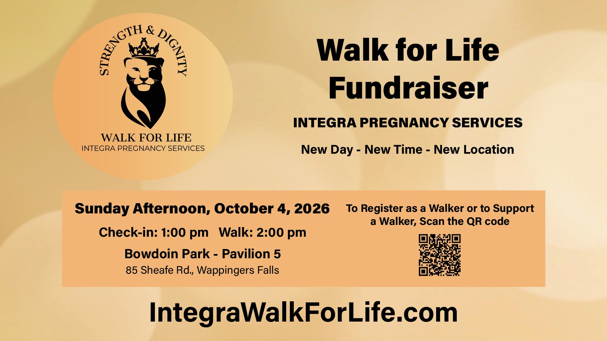 Walk for Life 2026 widescreen church announcement slide
